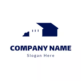 倉庫 Logo Blue Thicket and Warehouse logo design