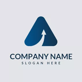 Figure Logo Blue Triangle and White Arrow logo design