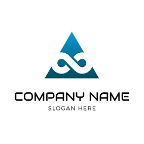 无限Logo Blue Triangle and White Infinity logo design