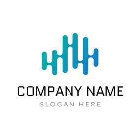 Frequency Logo Blue Voice Frequency logo design