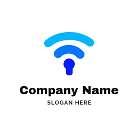 Call Logo Blue Wifi Symbol logo design