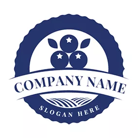 蓝莓logo Blueberry Banner logo design