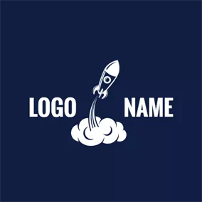 云Logo Bomb Shape and Rocket logo design
