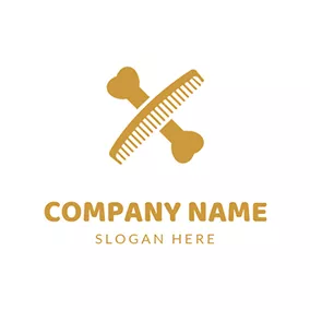 Groom Logo Bone Comb and Dog Grooming logo design