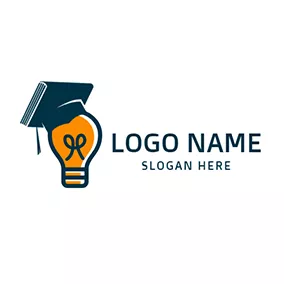 大腦Logo Book Bulb and Learning logo design