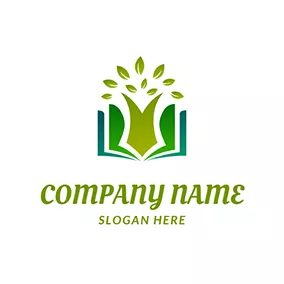 班級 Logo Book Tree Study Learning logo design