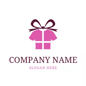 Pink Logo Bow Ribbon and Business Wear logo design