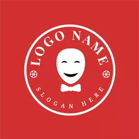 Comedian Logo Bow Tie and Smiling Face logo design