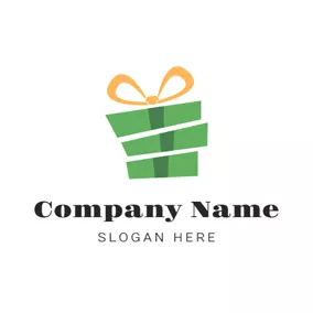 Rectangle Logo Bowknot and Gift Pack logo design