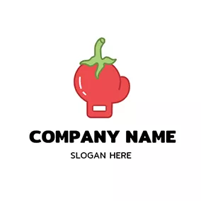 Design Logo Boxing Glove Tomato Boxer logo design