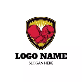 Shield Logo Boxing Gloves Shield Boxer logo design
