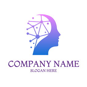 Human Logo Brain Structure Ai Informatica logo design
