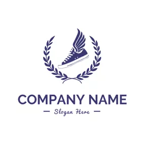 滑冰Logo Branch and Sneaker Shoe logo design