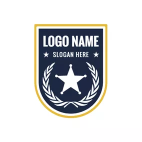 Blue Logo Branch and Star Badge logo design