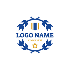 Blue Logo Branch Star Flag Championship logo design