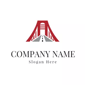 Brücke Logo Bridge and Road Icon logo design