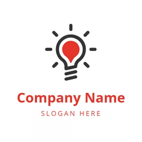 Good Logo Bright Red Bulb logo design