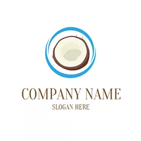 シェルロゴ Brown and Beige Coconut logo design
