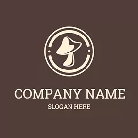 Icon Logo Brown and Beige Mushroom logo design