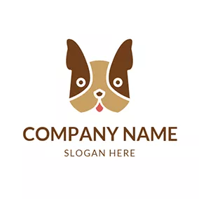 ブルドッグロゴ Brown and Chocolate Bulldog Head logo design