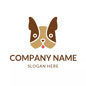 Eye Logo Brown and Chocolate Bulldog Head logo design