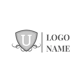 Badge Logo Brown and Gray Badge logo design