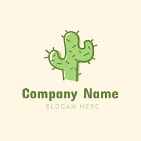 仙人掌logo Brown and Green Cactus logo design