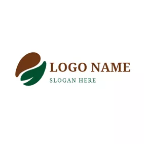Cafe Logo Brown and Green Seed logo design