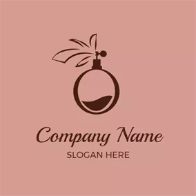 Kleidungsmarke Logo Brown and Pink Perfume Bottle logo design