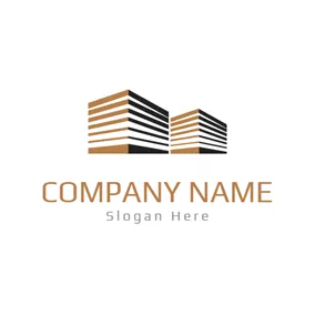 オペラロゴ Brown and White Architecture logo design