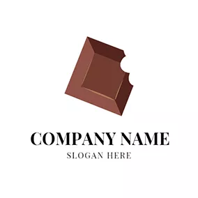 デザート　ロゴ Brown and White Chocolate logo design