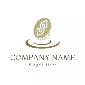 Commercial Logo Brown and White Coin logo design