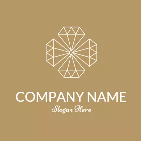 Golden Logo Brown and White Diamond logo design