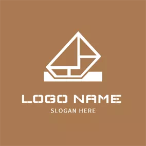 Logótipo De Contacto Brown and White Envelope logo design