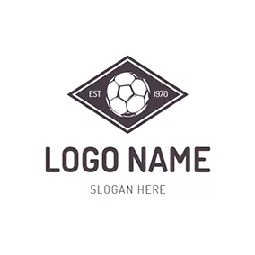 ペンタゴンロゴ Brown and White Football Badge logo design