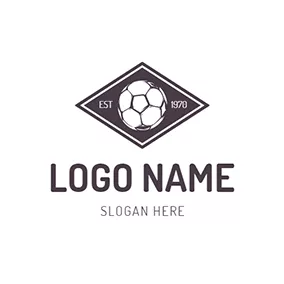 Graphic Logo Brown and White Football Badge logo design