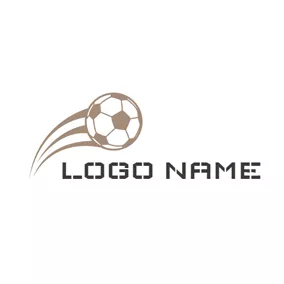 サッカーのロゴ Brown and White Football logo design