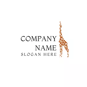 Sketch Logo Brown and White Giraffe Icon logo design