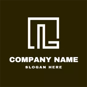 L Logo Brown and White Letter L logo design