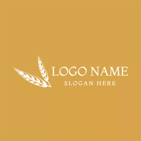 Agricultural Logo Brown and White Rice Ears logo design