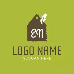 Name Logo Brown and White Sticky Note logo design