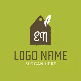 Logótipo De Alfabeto Brown and White Sticky Note logo design