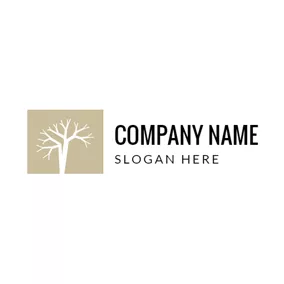 Logótipo árvore Brown and White Tree logo design