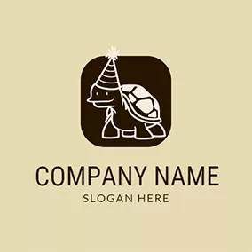 Animation Logo Brown and White Turtle Icon logo design