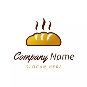 Flour Logo Brown and Yellow Bread logo design