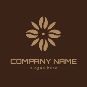 ドリンクのロゴ Brown and Yellow Flower logo design