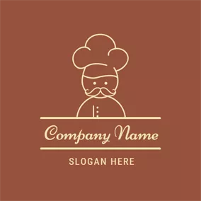 Logotipo De Cocinero Brown and Yellow Old Chef logo design