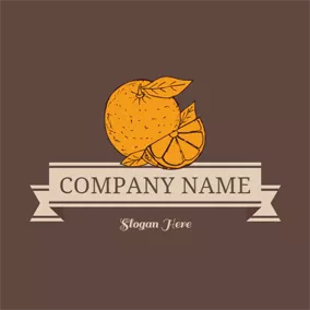 Delicious Logo Brown and Yellow Orange logo design