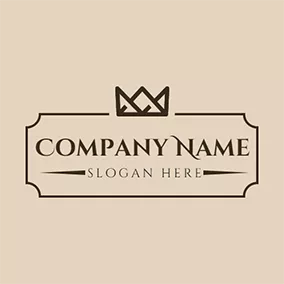 Corporate Logo Brown Badge and Abstract Crown logo design