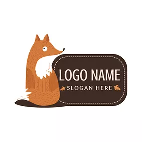 耳朵 Logo Brown Badge and Cartoon Squirrel logo design